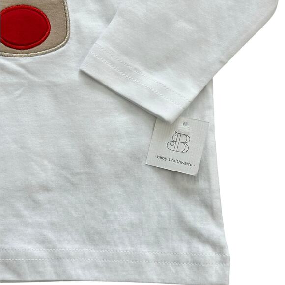 Baby Luigi Reindeer Applique Long Sleeve T-shirt 12m NWT - Picture 4 of 6